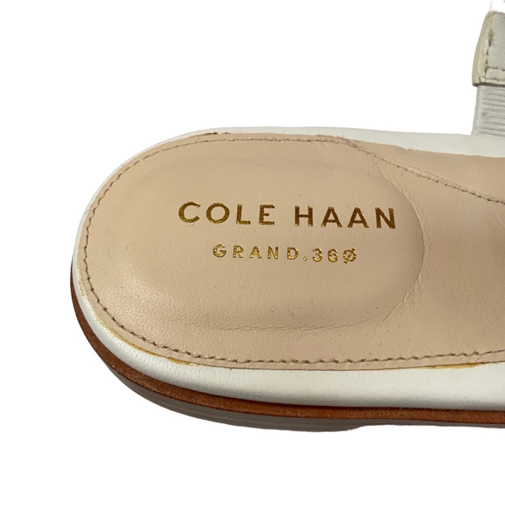 Cole Haan Grand 360 White Leather Sandal shoe flat sole 8.5 B - Picture 4 of 6